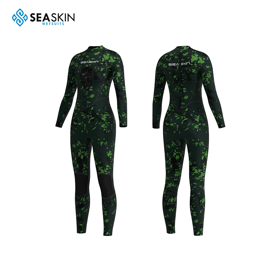 Seaskin 2mm Profesyonel Kadınlar Geri Zip Dalış Özel Baskı Wetsuit