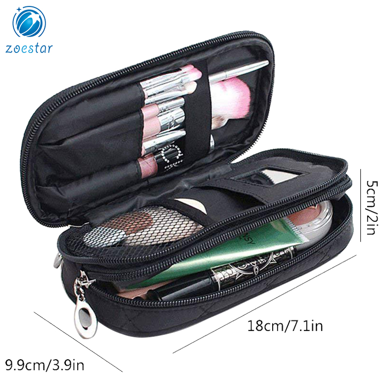 Makeup Pouch Travel Kit Organizer Cosmetic Bag (Black)
