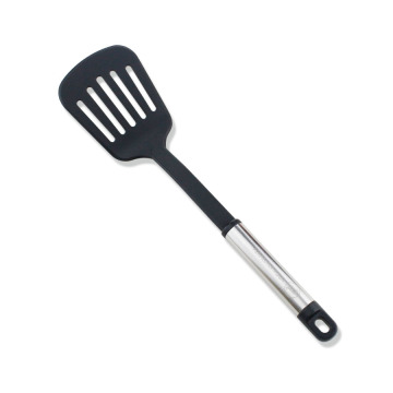 kitchen nylon slotted turner spatula with long handle