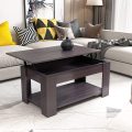 Table basse en bois à dessus relevable avec rangement