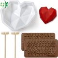 Molde de diamante de chocolate com coração de silicone seguro