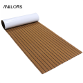 Decking adhésif pour plancher de bateau brun clair sur blanc