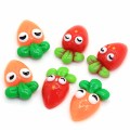 100 pièces / sac carotte dessin animé forme résine Cabochon bricolage artisanat décor perles charmes Fruits ornements perles Slime