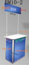 Portable exhibition table with folding screen