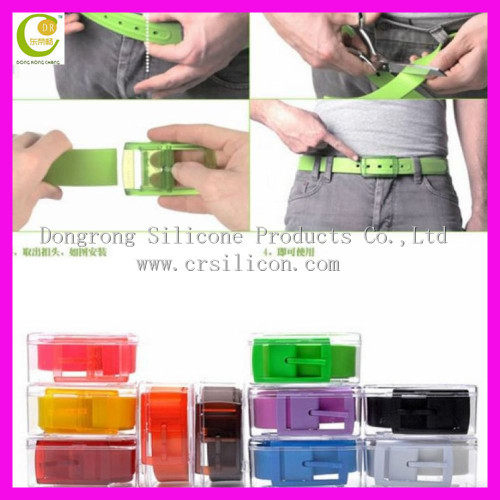 2016 Cheap Candy Fashion Accessory Silicone Belt With Your Own Logo