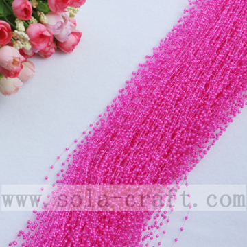 Rose Red Color Wire Pearl String Beaded Garland For Party Supplies