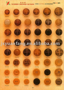 Leather imitated button