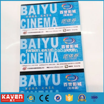 Jiawen Movie ticket printing, custom printed concert tickets, lottery ticket printing