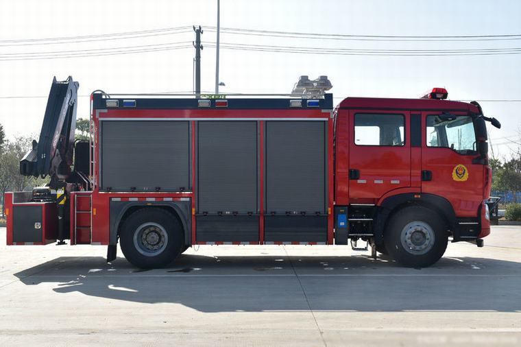 Howo Fire Rescue Truck مع Crane Fire Truck