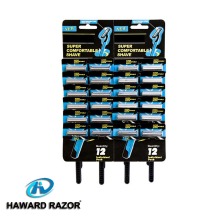 D227L delicated 24pcs hanging card two blade shaving device