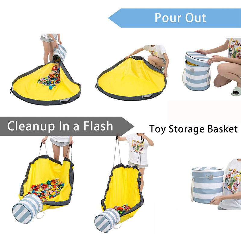 Toy Storage Basket and Play mat Oxford storage bag and drawstring play mat for Kids Room Toys