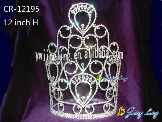 Large tiara hot sale cheap pageant crown CR-12195