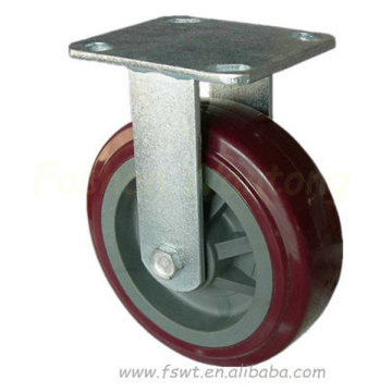 Heavy Duty Plastic spokes, Brown PVC Fixed Castor wheel