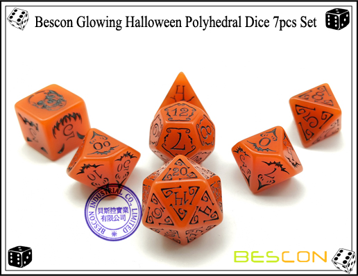 Bescon glühende Halloween Polyhedral Würfel 7pcs Set-1 Bescon Glowing Halloween Polyhedral Dice 7pcs Set-1