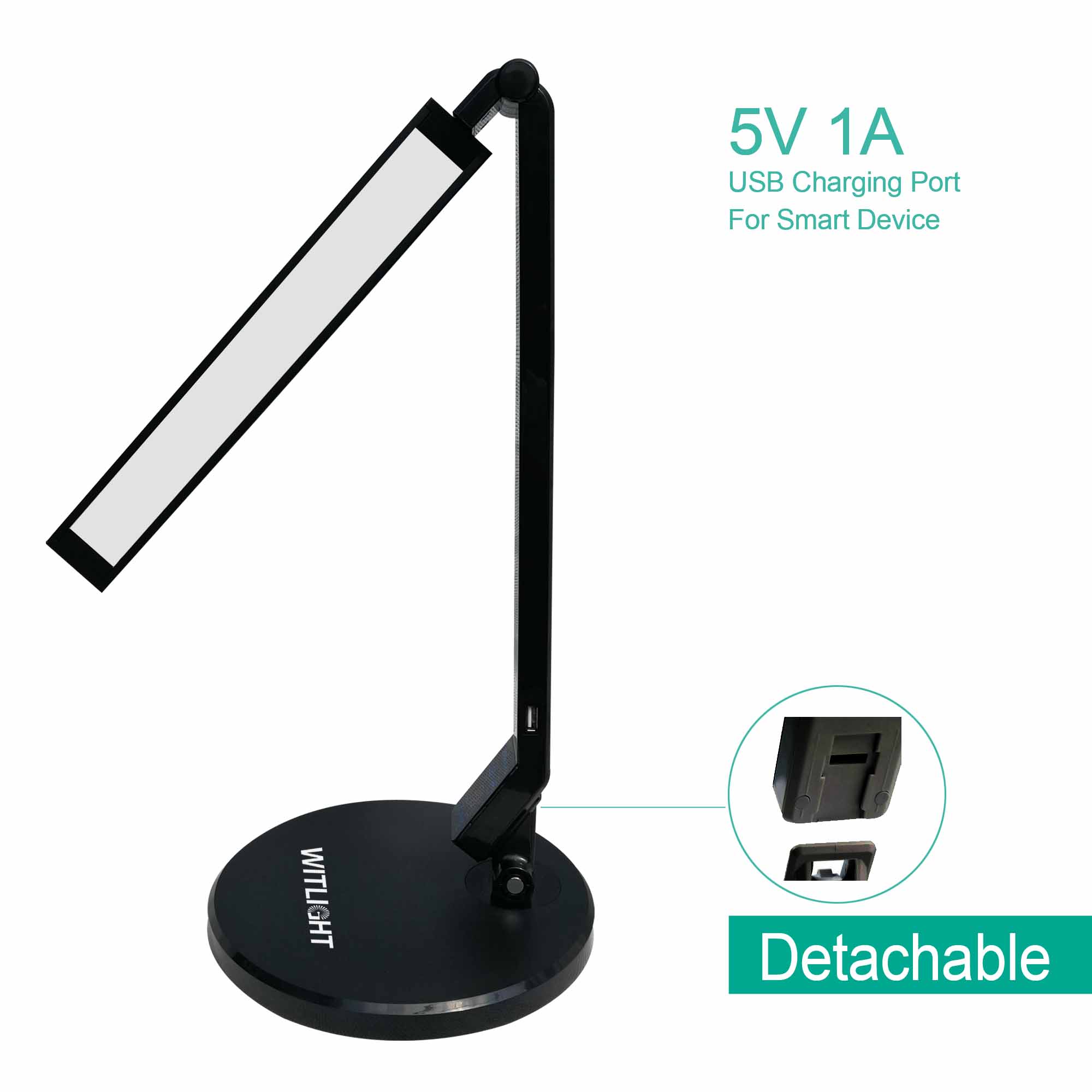 USB Port LED Desk Lamp For Smart Device