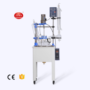 Chemical vacuum single glass reflux condenser reactor