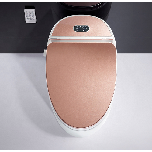 Toilette intelligente in oro rosa con chiusura ad acqua