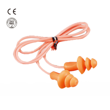 Mushroom shape silicone earplug with cord