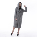 Black and white checked cashmere overcoat with hat