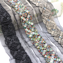 Wholesale High-Quality Handmade French Tulle with Sequins, Bead Embroidery, and Lace Trim