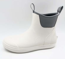 White Unisex Lightweight Neoprene Rain Boots for Deck and Sailing