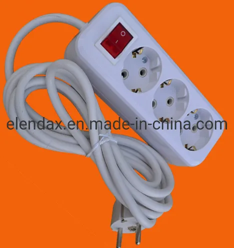 3-контактная/2-контактная удлинительная розетка/групповая розетка (E8003ES)