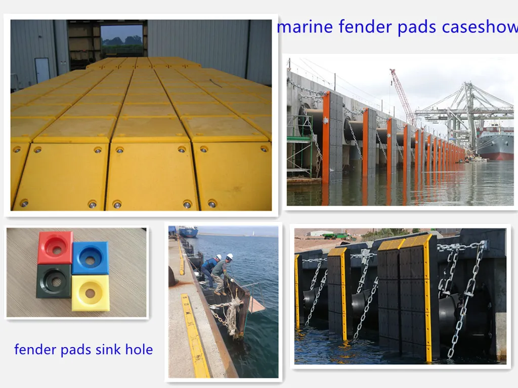 UHMWPE Plastic Wharf Sliding Faced Rubber Dock Bumper Covers Front Pad