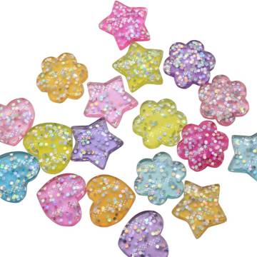 Résine mixte Bling paillettes coeur étoile fleur Cabochon Flatback décoration artisanat embellissements pour Scrapbooking bricolage accessoires