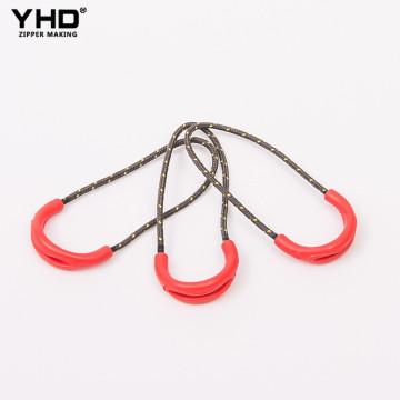 New apparel embossed logo soft plastic zipper elastic puller for clothes