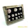 Bescon Super Glowing in Dark Complete Polyhedral RPG Dice Set 13pcs D3-D100، Luminous 100 Sides Dice Set