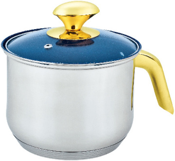 Milk Pot with Golden Handle Stainless steel