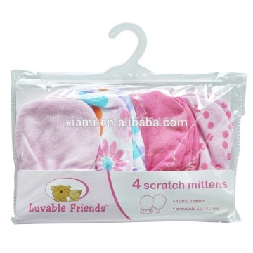 factory offer low price nature fabric extra soft pure color beautiful flower pattern Infants glove