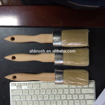 Round waxing wooden handle chalk painting brush with high quality