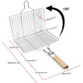 Stainless steel barbecue grill basket