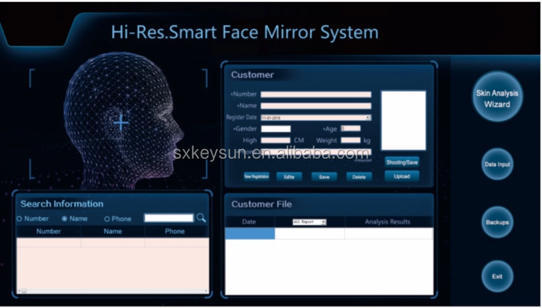 Excellent Skin Analyzer Machine Skin Scan Recognition Deep Learning Skin Problems 3D Cloud Computing Storage Spa Use Device