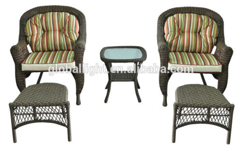 Garden Rattan Outdoor Furniture Set with Color Stripe