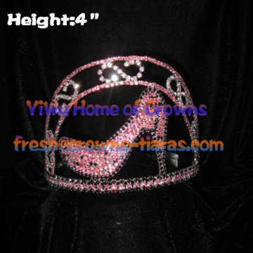 4in Mini Beauty High Heel Crystal Crowns