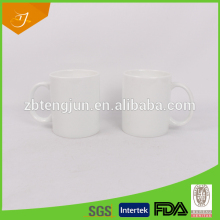 high quality ceramic white mug,super white porcelain mug with handle