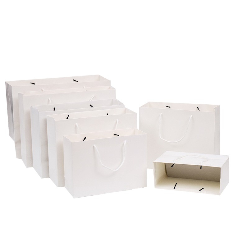 manufacture custom Custom size ivory board paper bag hong kong bags bulk white