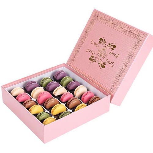 Scatole di cartone rigide 12 macarons logo personalizzato