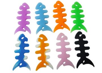 Fish Bone Silicone Cable Winder Earphone Holder Cable Tidy Earphone Cable Earphone Cord