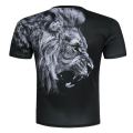 Mens 3d lion Print T shirt 100 camisas de poliéster