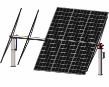 A row solar panels flat single-axis trackers