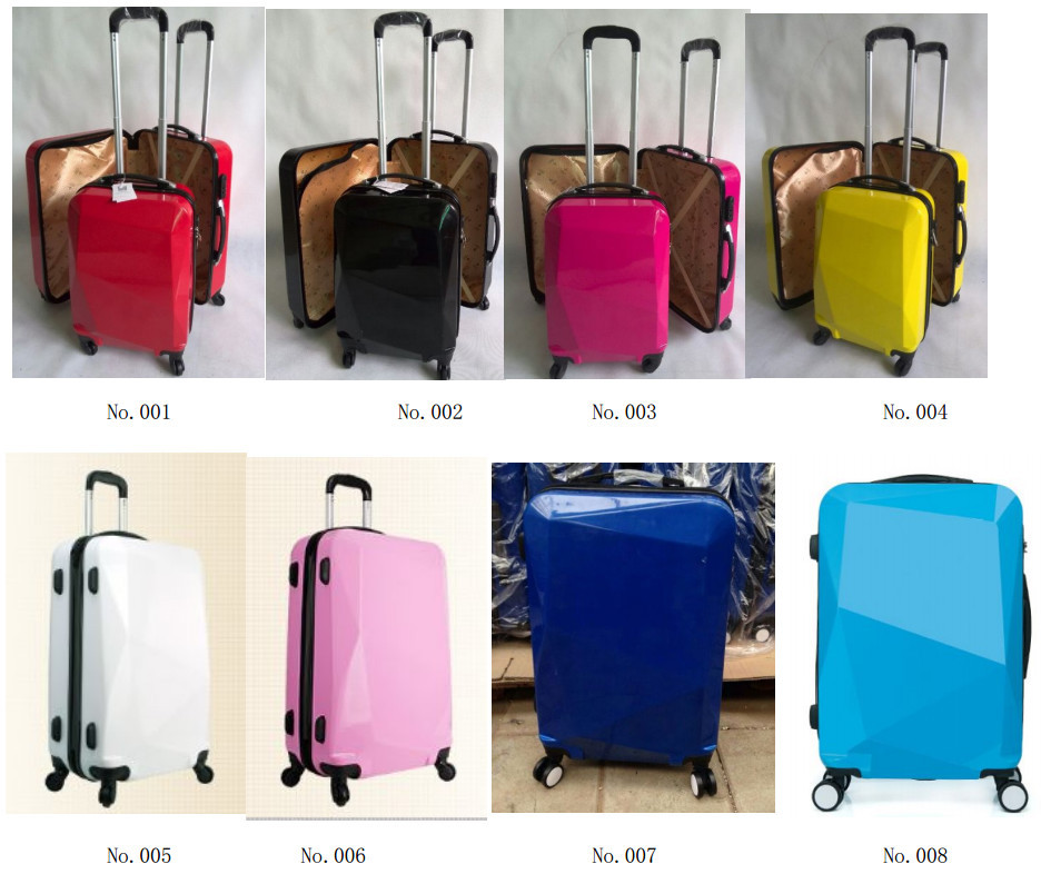 Factory wholesale 3 pieces travel wheeled suitcases abs pc trolley hard shell carry-on luggage set