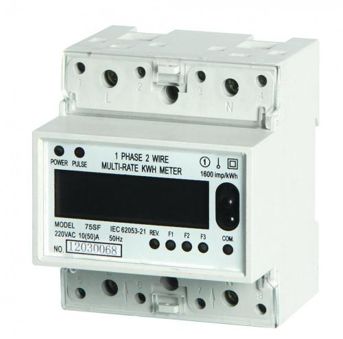 DIN RAIL Mounting Single Phase Two Wires Multi-rate Electronic Digital Energy Meter