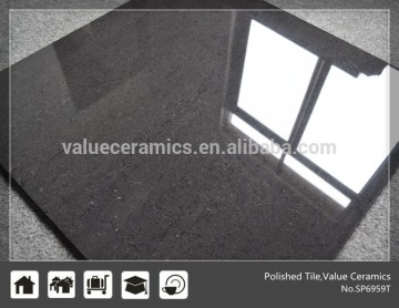 Black porcelain polished tile,double charge vitrified tiles