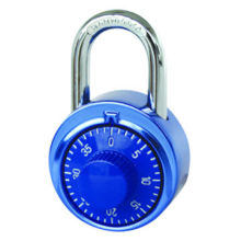 Dial combination padlock with hardened steel shackle