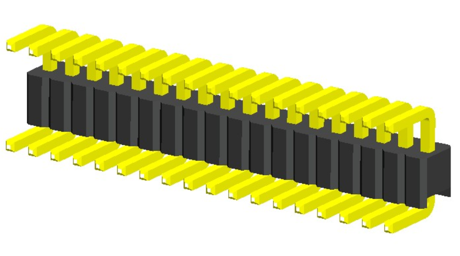 Cabezal de clavija de 1.27 mm, ángulo de una sola fila, tipo C