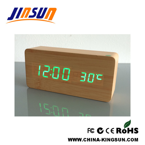 Warna Bambu Desktop Jam Alarm Dengan Led Display