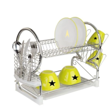 Modern countertop vertical metal dish rack